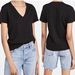 Agolde Black The V Neck Easy Cotton T Shirt